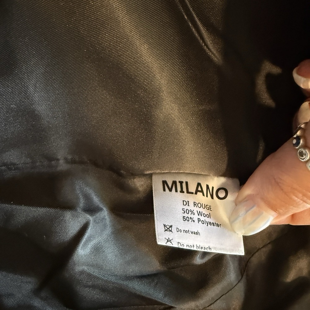 Milano Di Rouge Kids Christian Trench Coat NEW Size 2T $198 Black Wool Blend - Picture 7 of 9